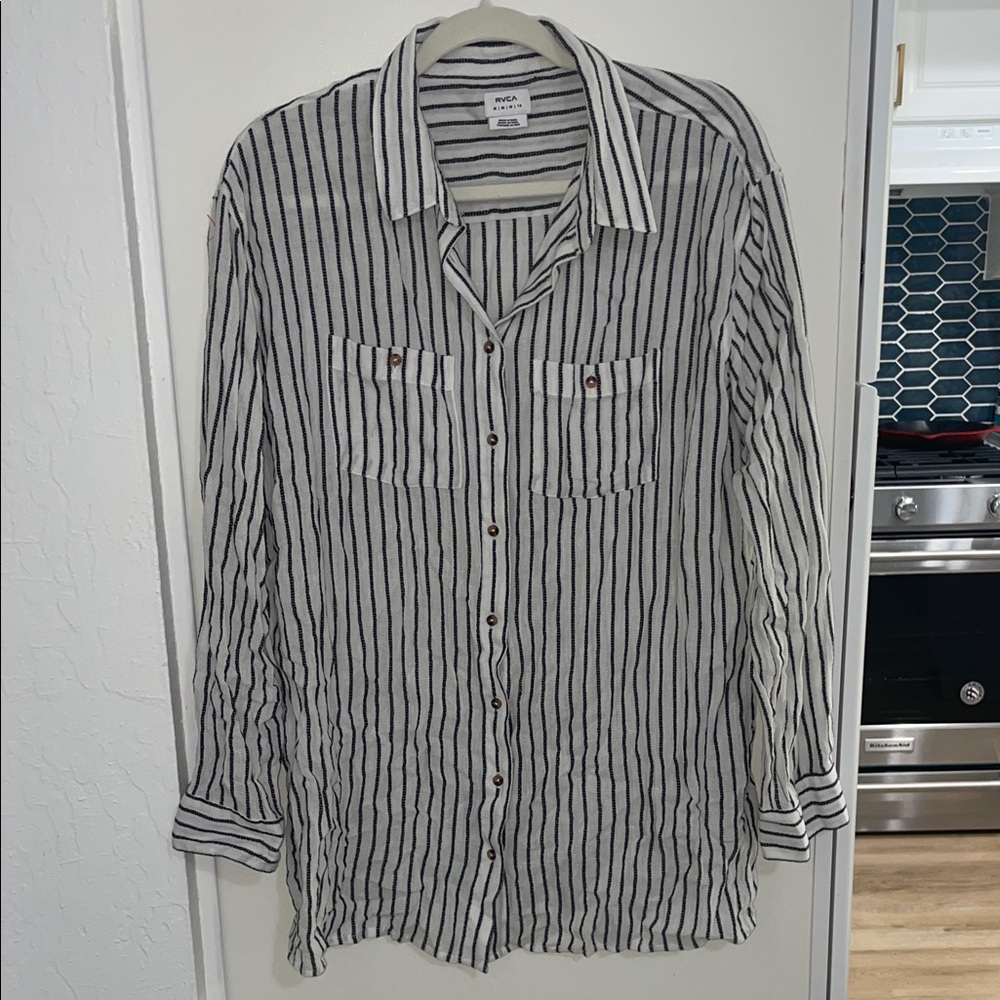 RVCA Monochrome Striped Shirt | M